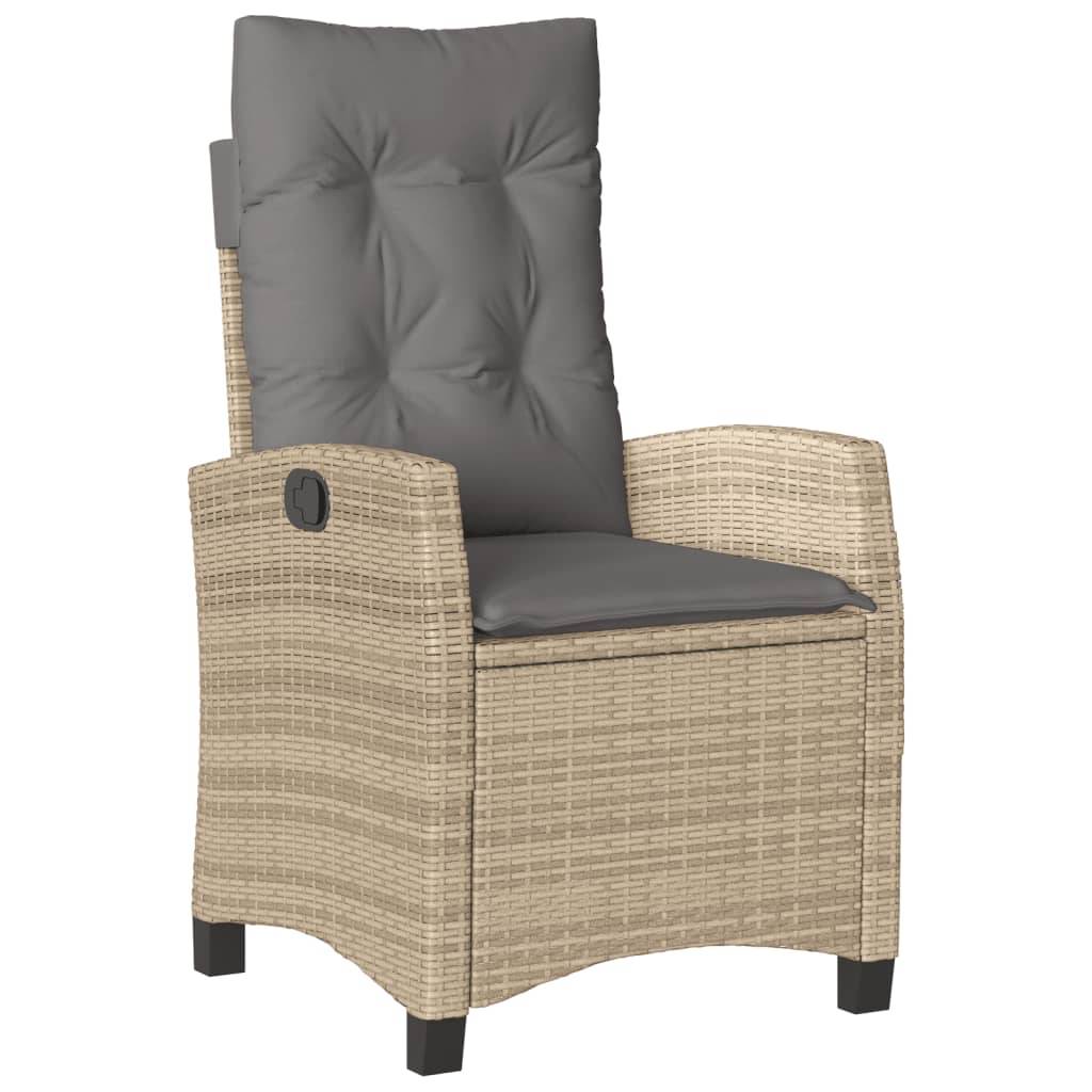 vidaXL 7-tlg. Garten-Essgruppe mit Kissen Beigemischung Poly Rattan