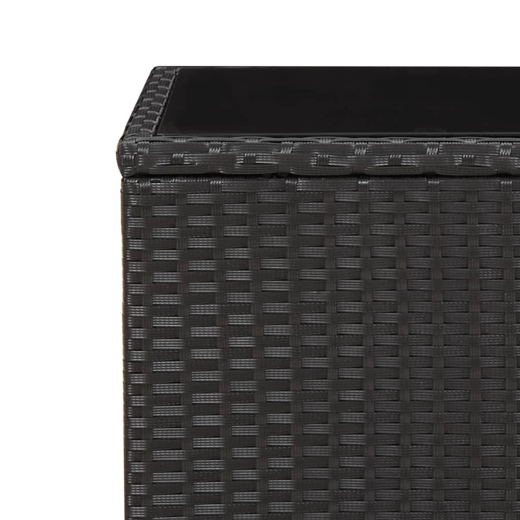 vidaXL 3-tlg. Garten-Essgruppe mit Kissen Schwarz Poly Rattan