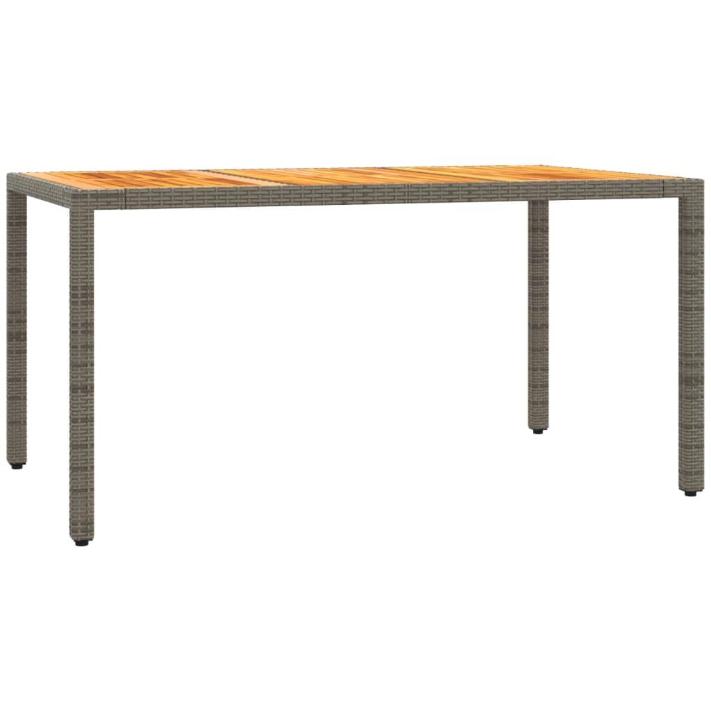 vidaXL 7-tlg. Garten-Essgruppe mit Kissen Grau Poly Rattan