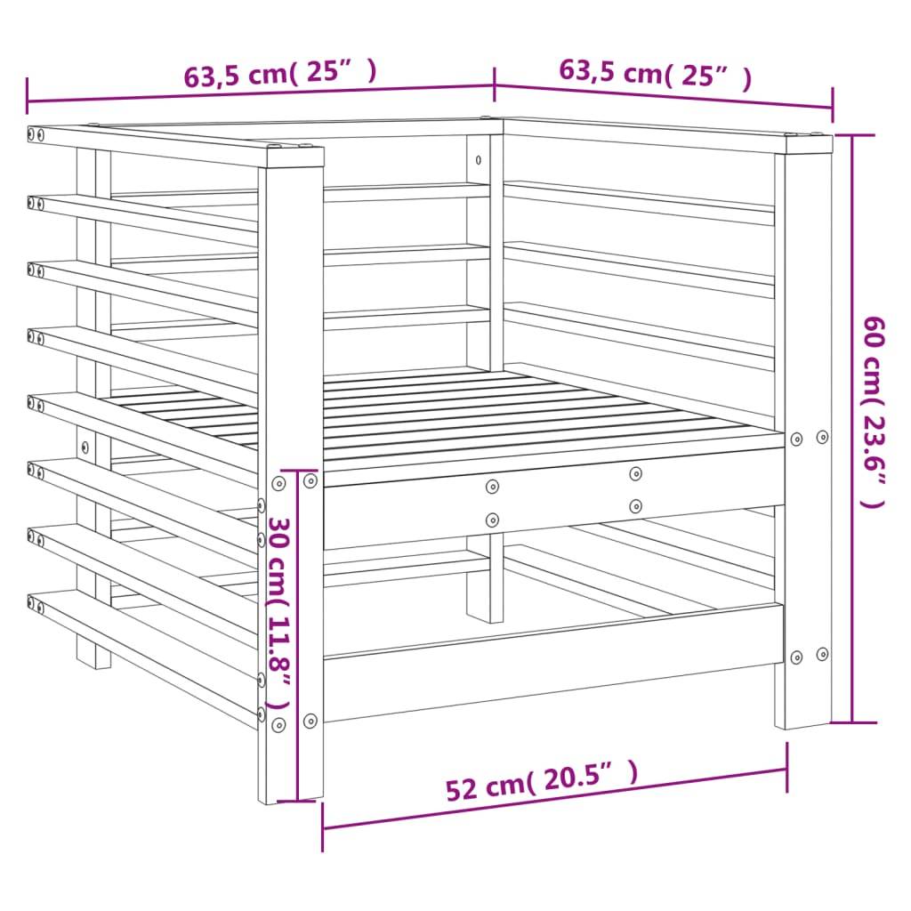 vidaXL Gartenstühle 2 Stk. Massivholz Kiefer