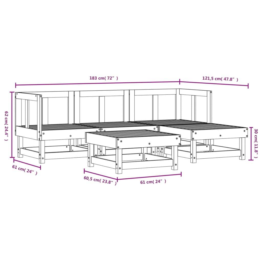 vidaXL 5-tlg. Garten-Lounge-Set Kiefernholz Imprägniert