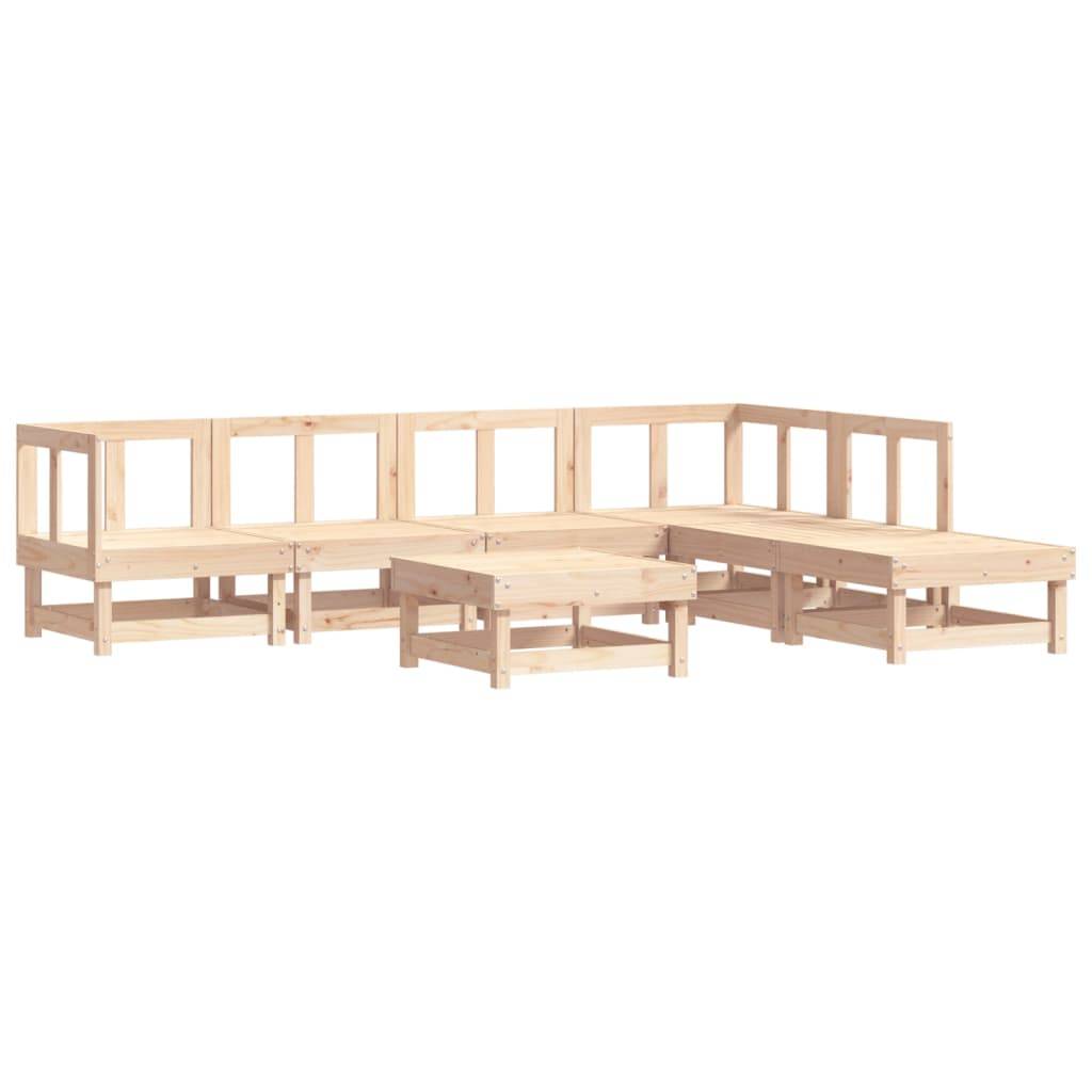 vidaXL 7-tlg. Garten-Lounge-Set Massivholz Kiefer