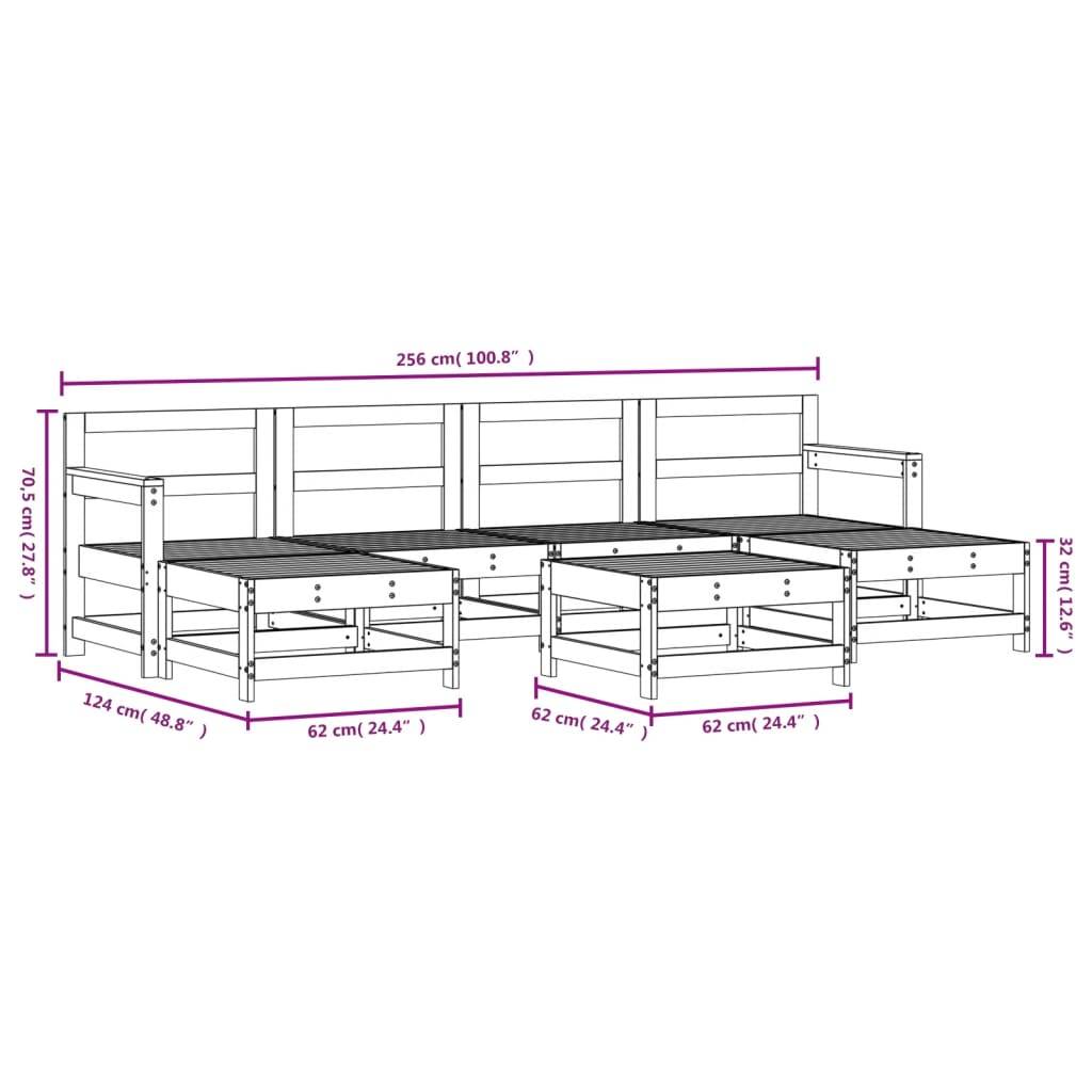 vidaXL 7-tlg. Garten-Lounge-Set Massivholz Kiefer