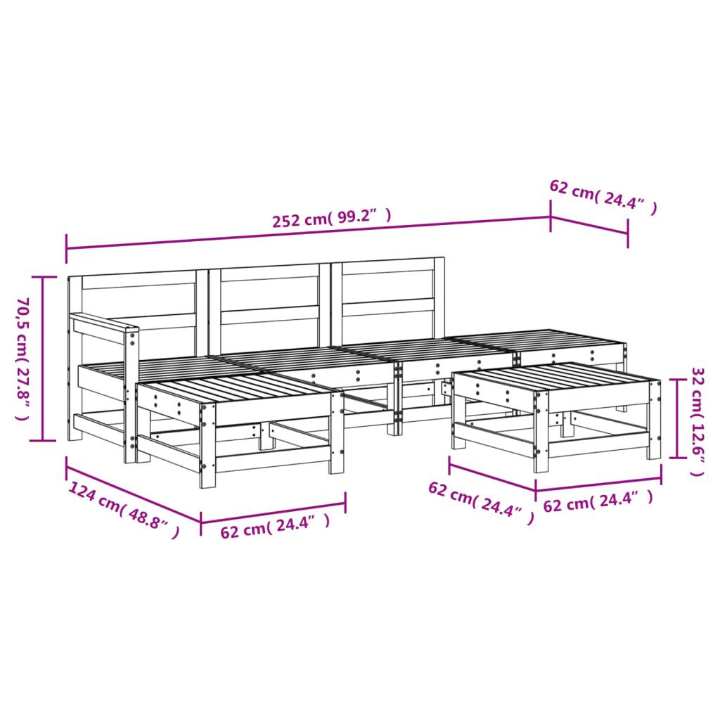 vidaXL 6-tlg. Garten-Lounge-Set Massivholz Douglasie