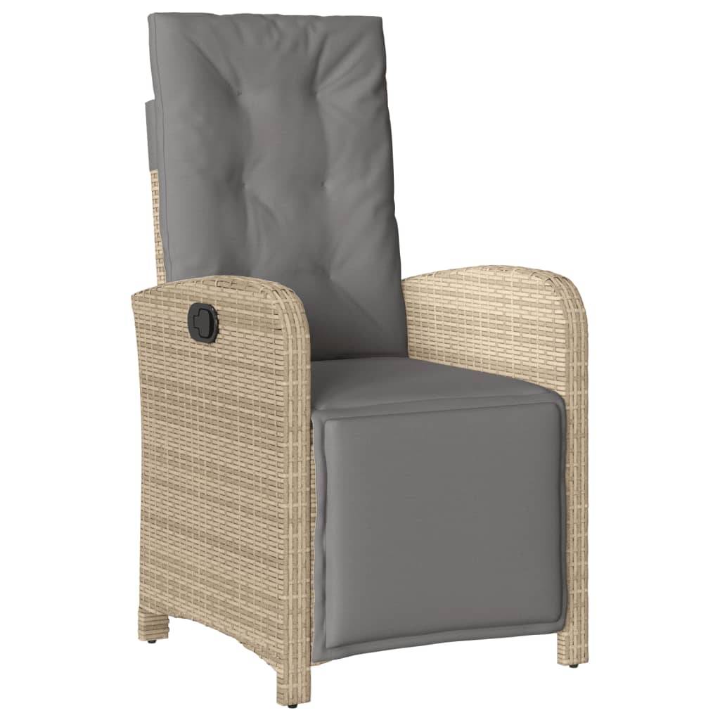 vidaXL 5-tlg. Garten-Essgruppe mit Kissen Beige Poly Rattan