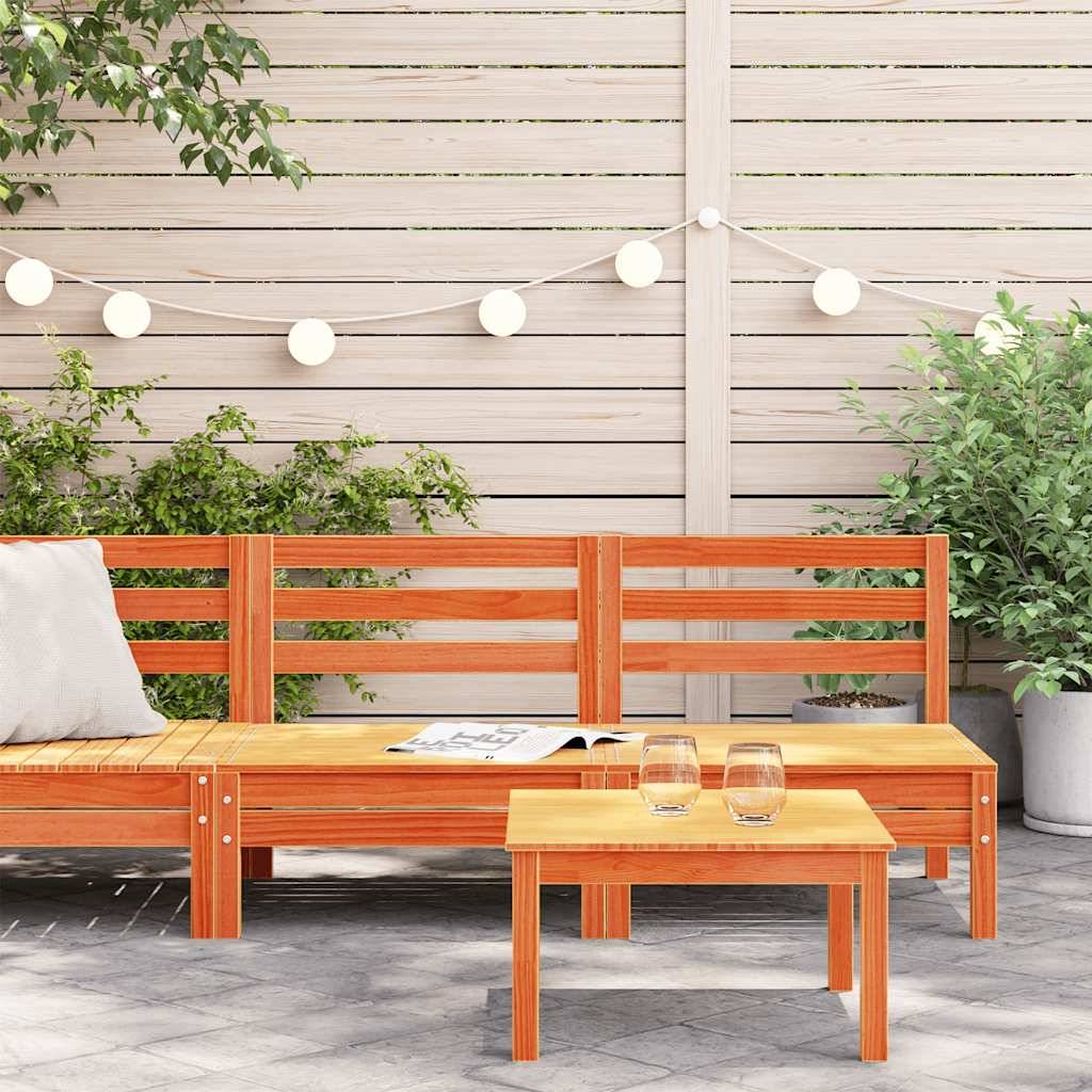 vidaXL Gartensofas ohne Armlehnen 2 Stk. Wachsbraun Massivholz Kiefer