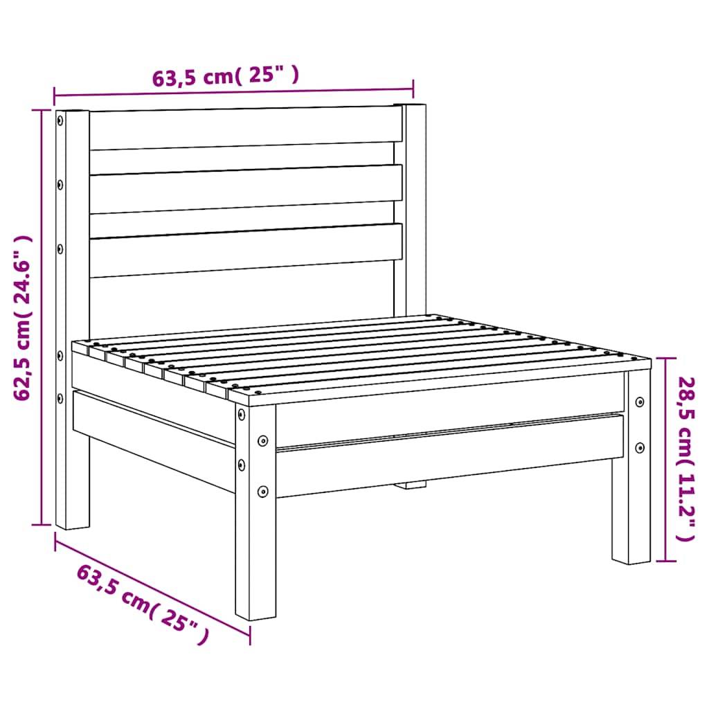 vidaXL Gartensofas ohne Armlehnen 2 Stk. Wachsbraun Massivholz Kiefer