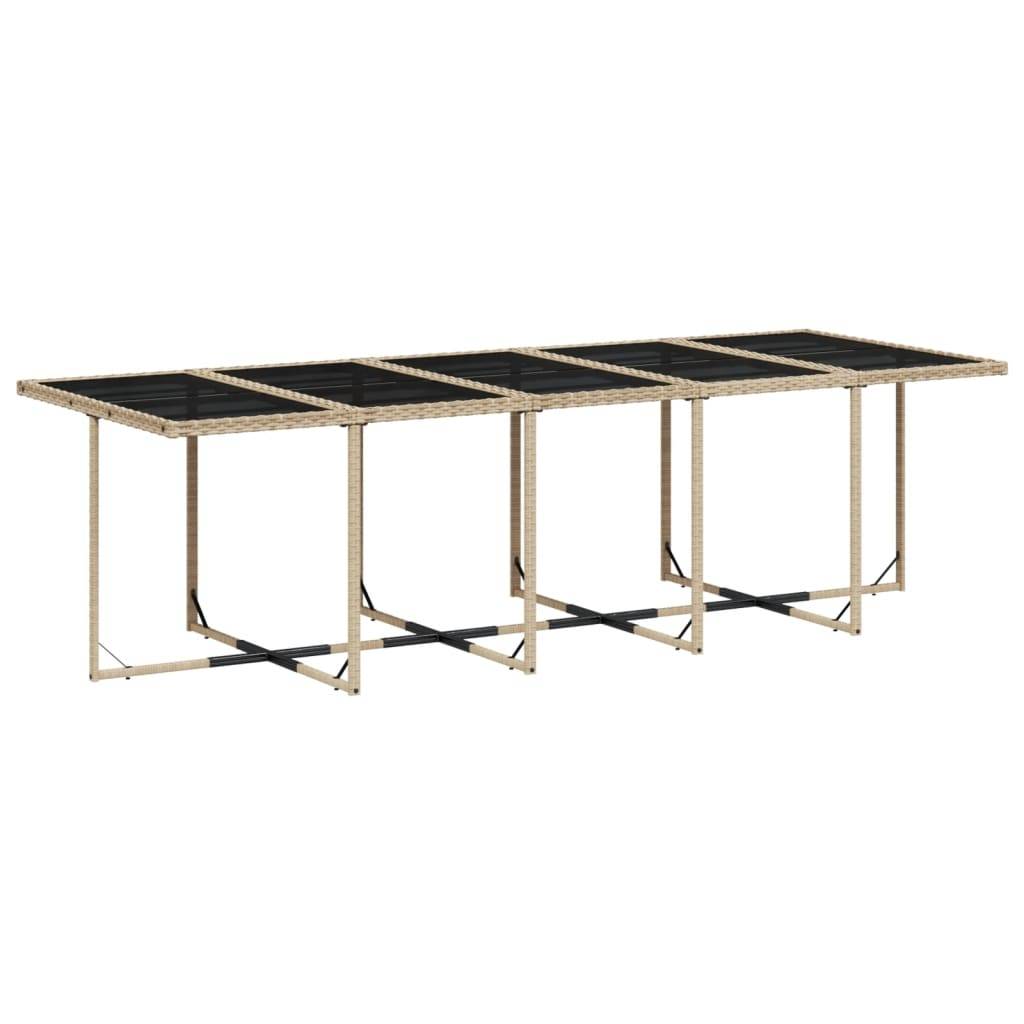 vidaXL 11-tlg. Garten-Essgruppe mit Kissen Beige Poly Rattan