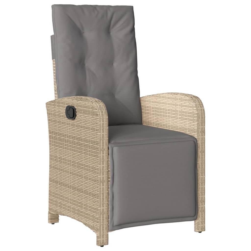 vidaXL 5-tlg. Garten-Essgruppe mit Kissen Beige Poly Rattan