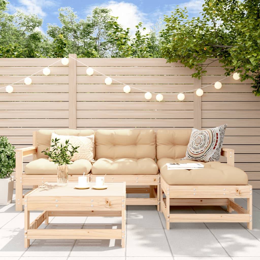 vidaXL 5-tlg. Garten-Lounge-Set Massivholz Kiefer