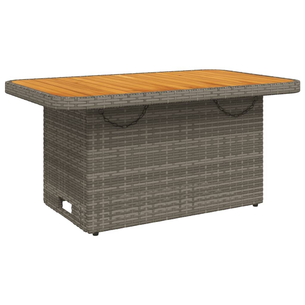 vidaXL 2-tlg. Garten-Essgruppe mit Kissen Grau Poly Rattan