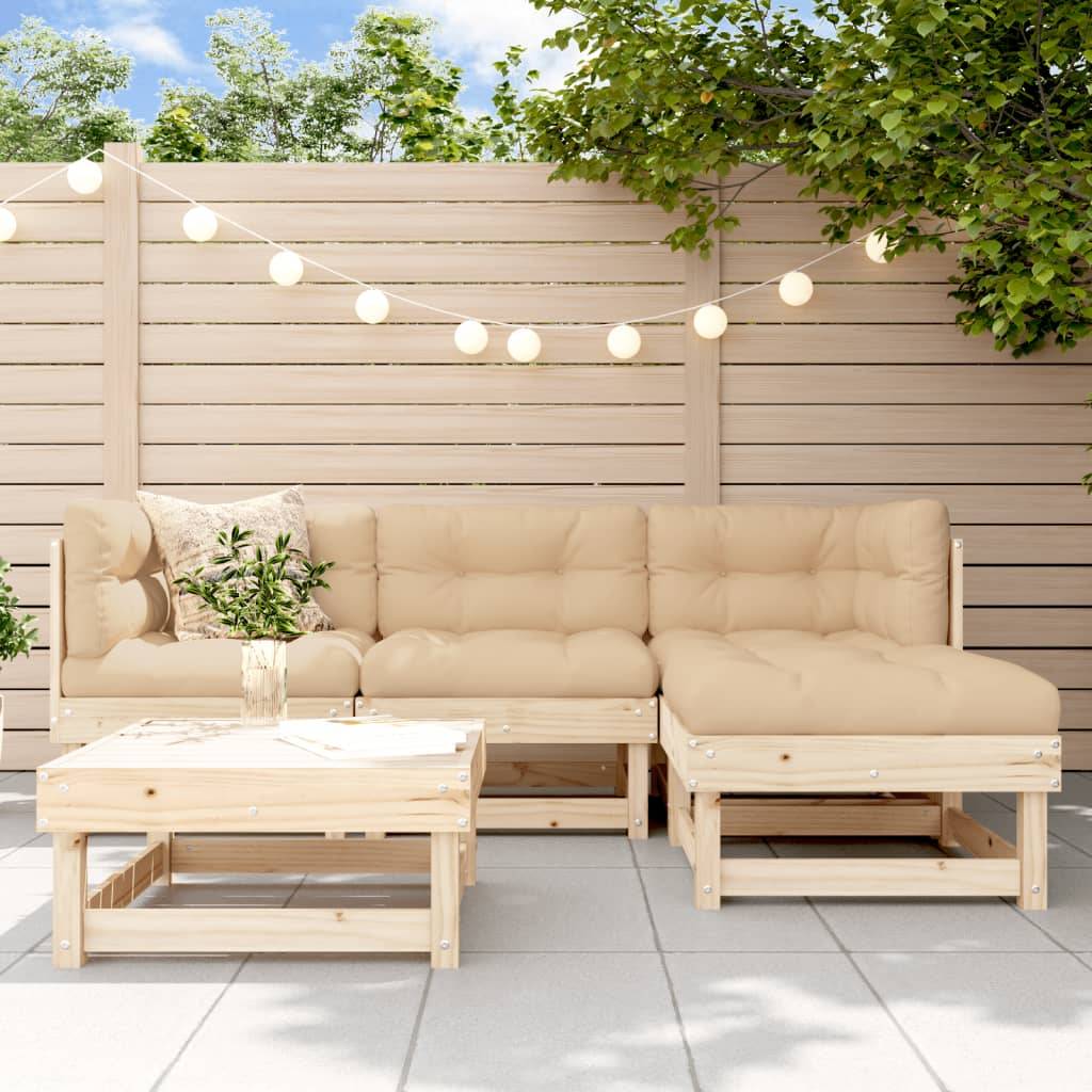 vidaXL 5-tlg. Garten-Lounge-Set Massivholz Kiefer