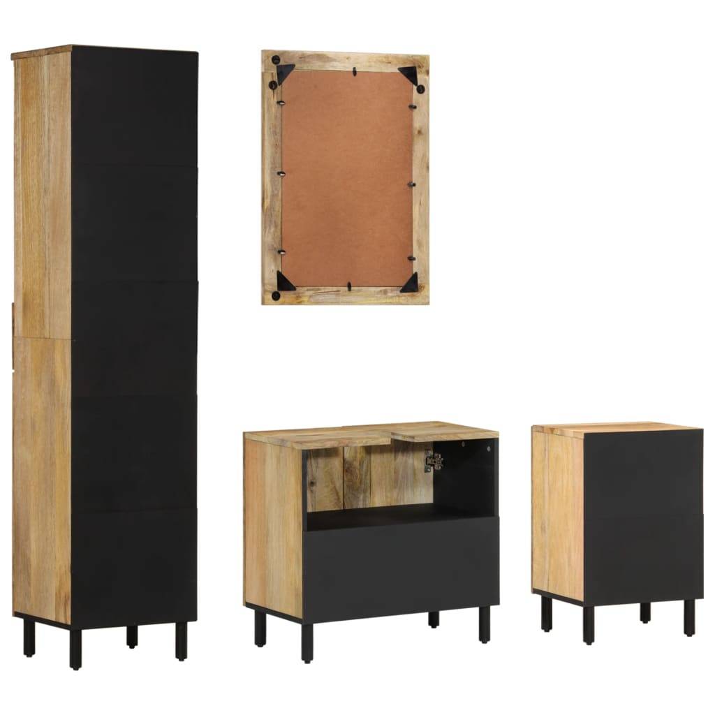 vidaXL 4-tlg. Badmöbel-Set Massivholz Mango