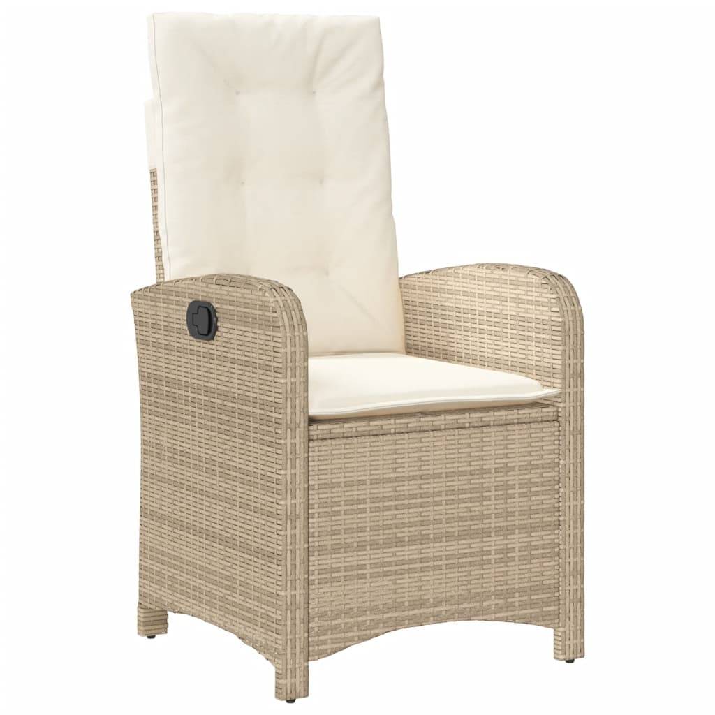 vidaXL 9-tlg. Garten-Essgruppe mit Kissen Beigemischung Poly Rattan