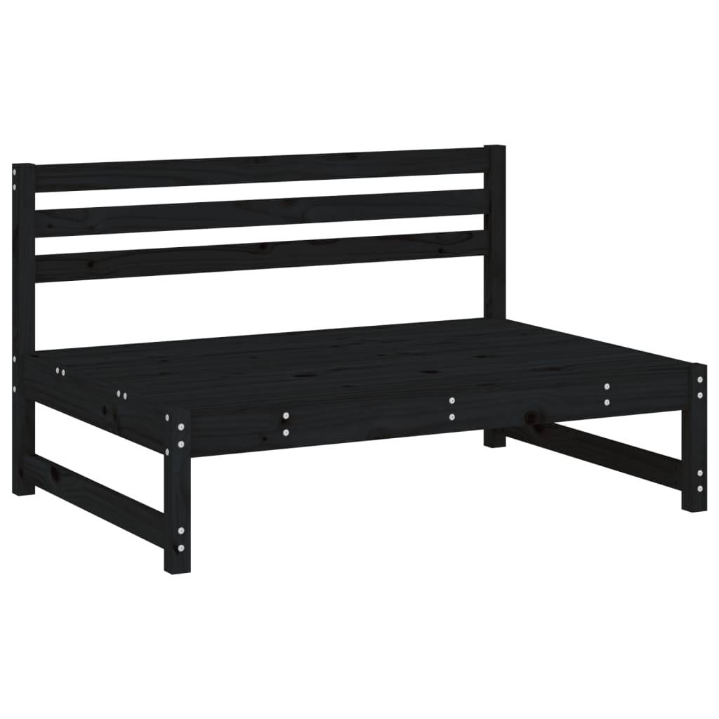 vidaXL 4-tlg. Garten-Lounge-Set Schwarz Massivholz Kiefer