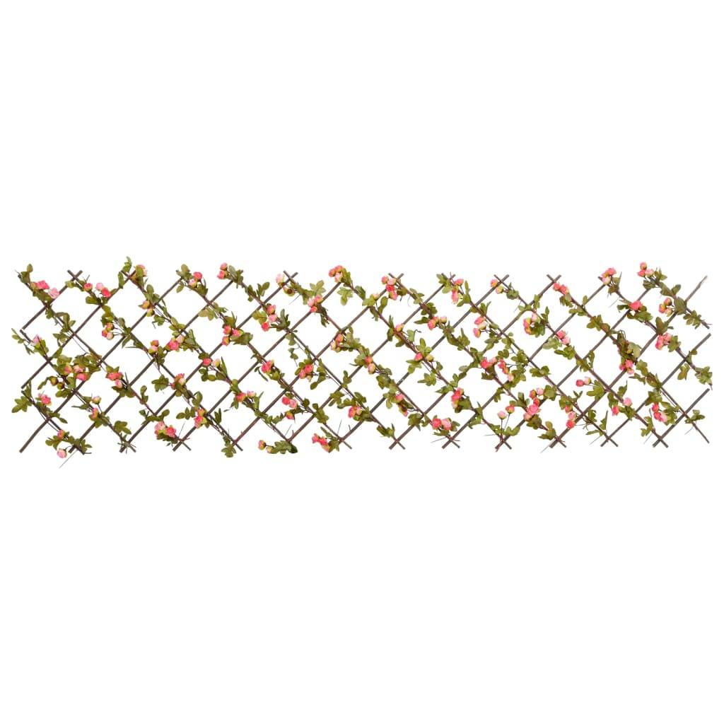 vidaXL Rankgitter mit Künstlichem Efeu Erweiterbar Dunkelrosa 180x60cm