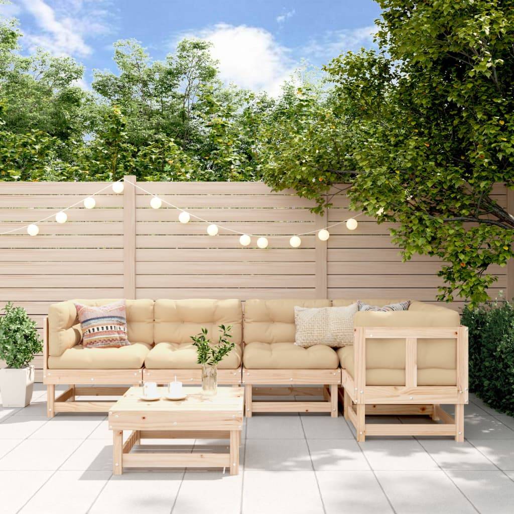 vidaXL 6-tlg. Garten-Lounge-Set Massivholz Kiefer