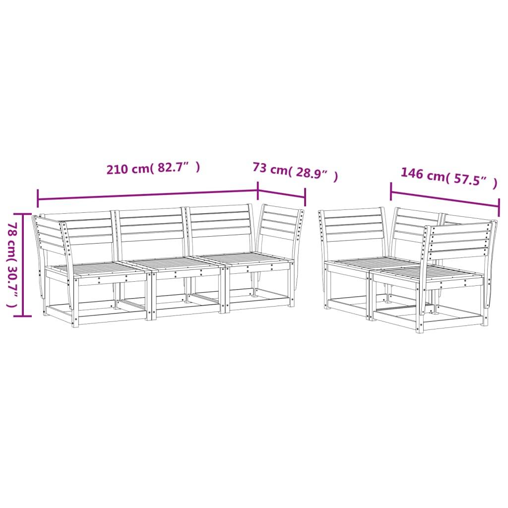 vidaXL 5-tlg. Garten-Sofagarnitur Weiß Massivholz Kiefer