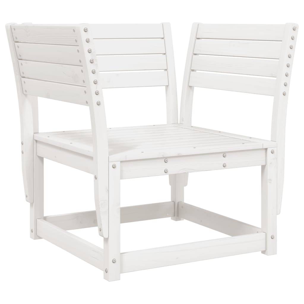 vidaXL 5-tlg. Garten-Sofagarnitur Weiß Massivholz Kiefer
