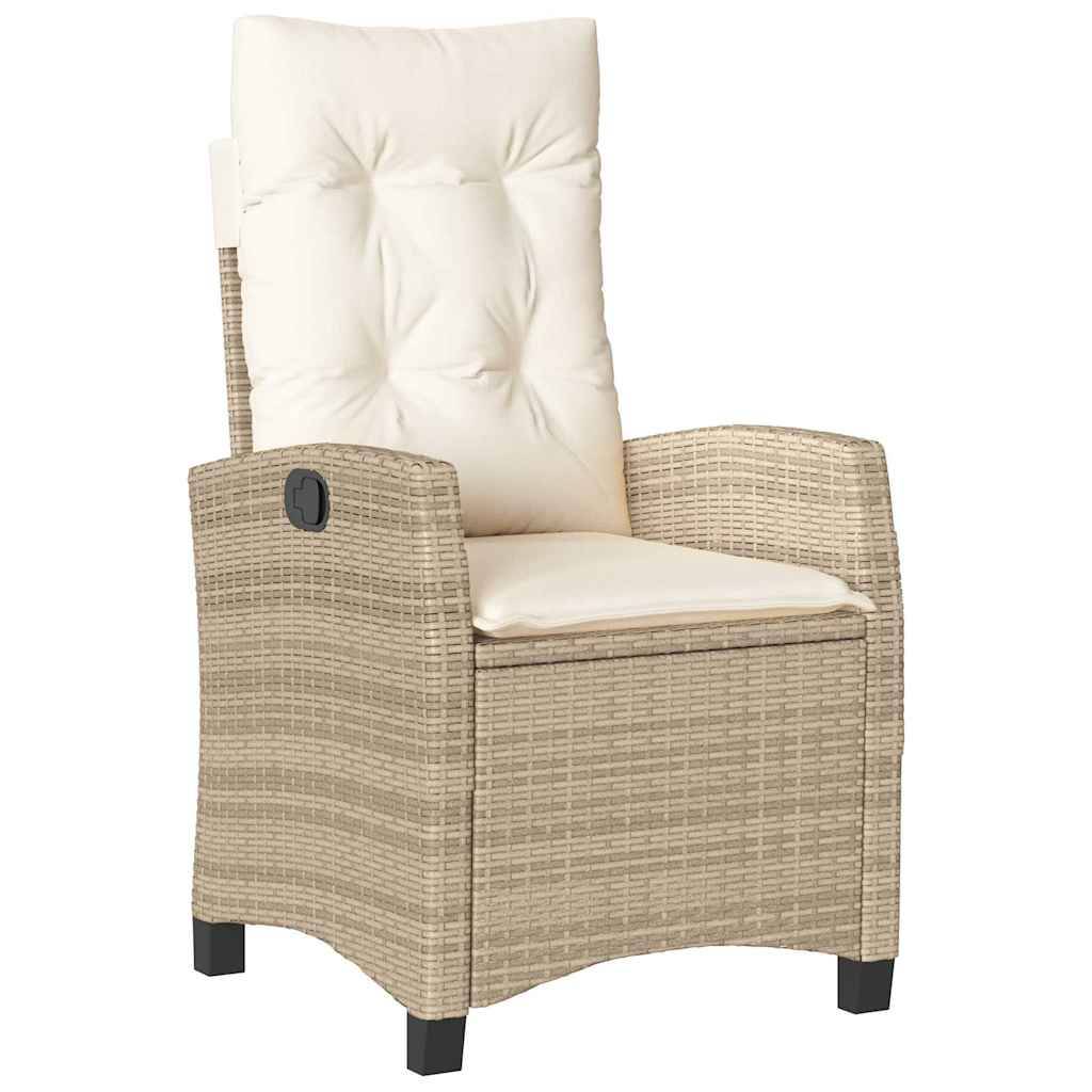 vidaXL 4-tlg. Garten-Essgruppe mit Kissen Beige Poly Rattan