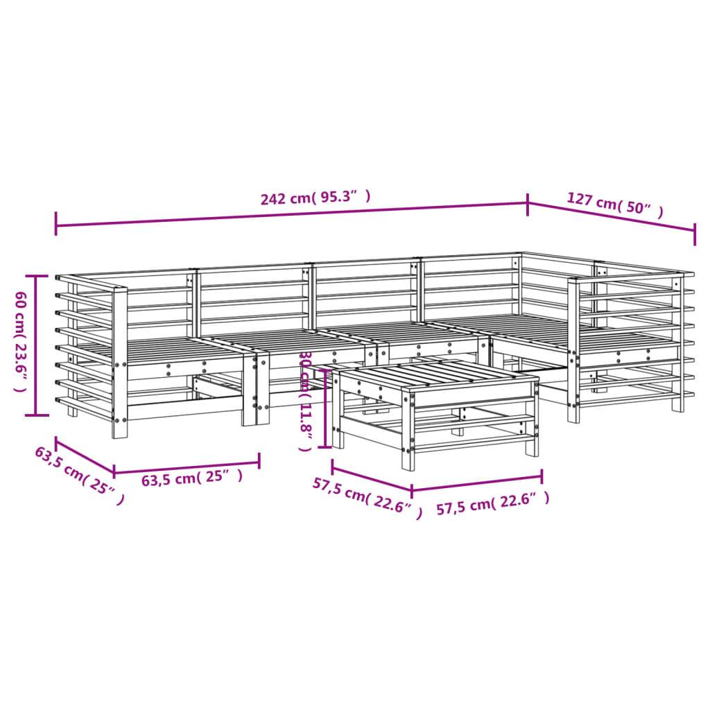 vidaXL 6-tlg. Garten-Lounge-Set Weiß Massivholz Kiefer
