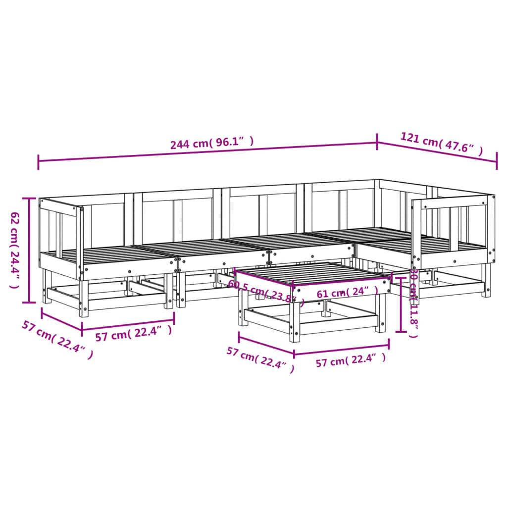 vidaXL 6-tlg. Garten-Lounge-Set Massivholz Douglasie