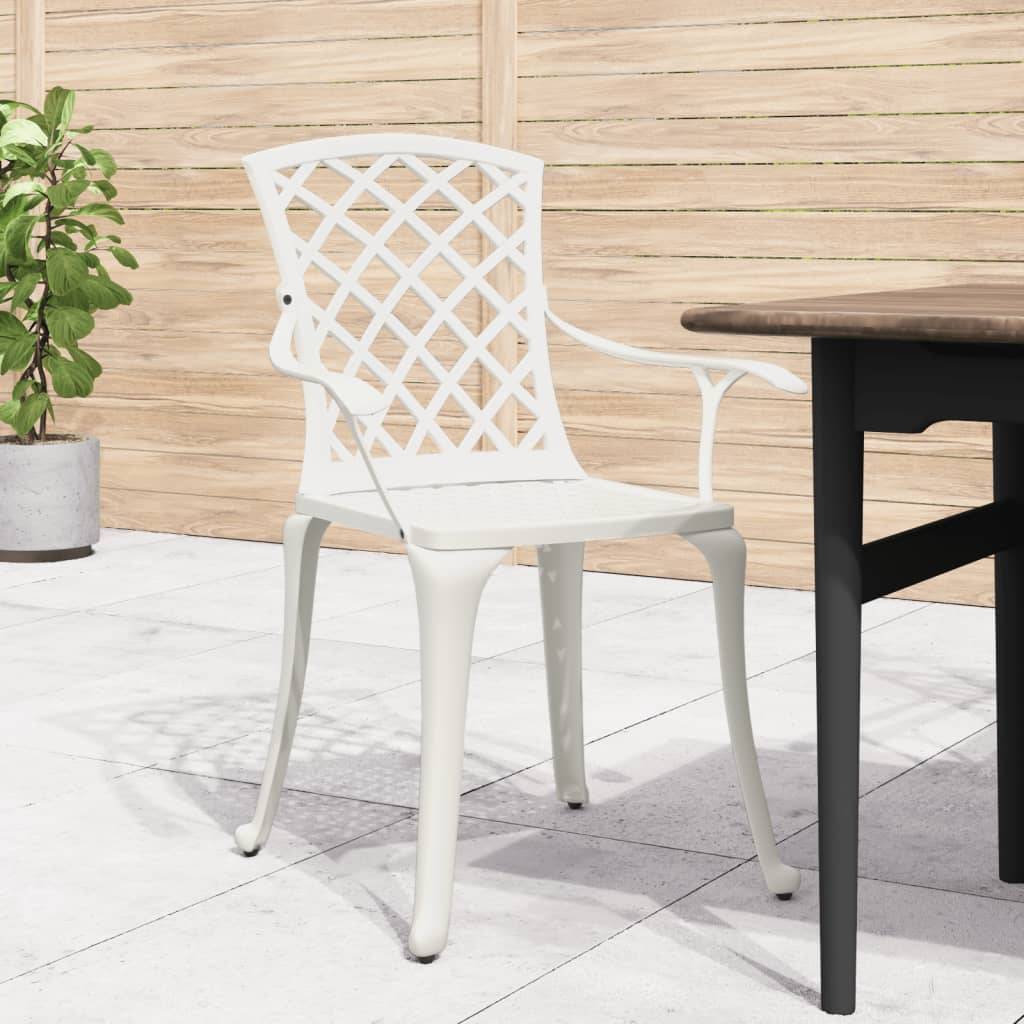 vidaXL Gartenstühle 6 Stk. Aluminiumguss Weiß