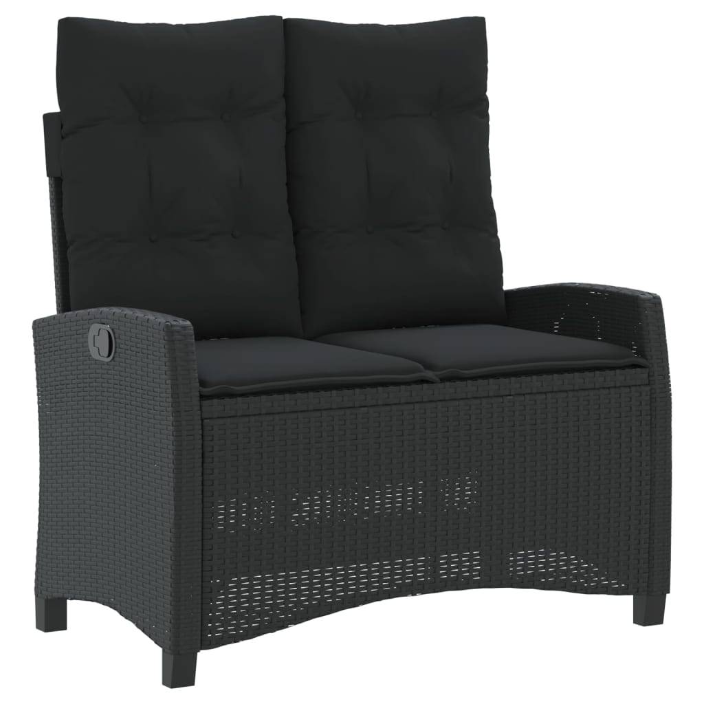 vidaXL 4-tlg. Garten-Essgruppe mit Kissen Schwarz Poly Rattan