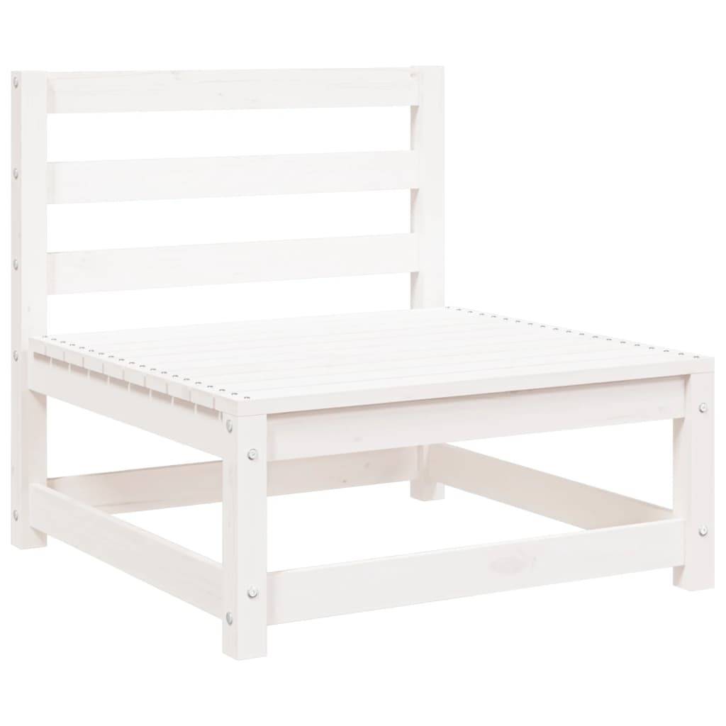 vidaXL Gartensofas ohne Armlehnen 3 Stk. Weiß 70x70x67 cm Kiefernholz