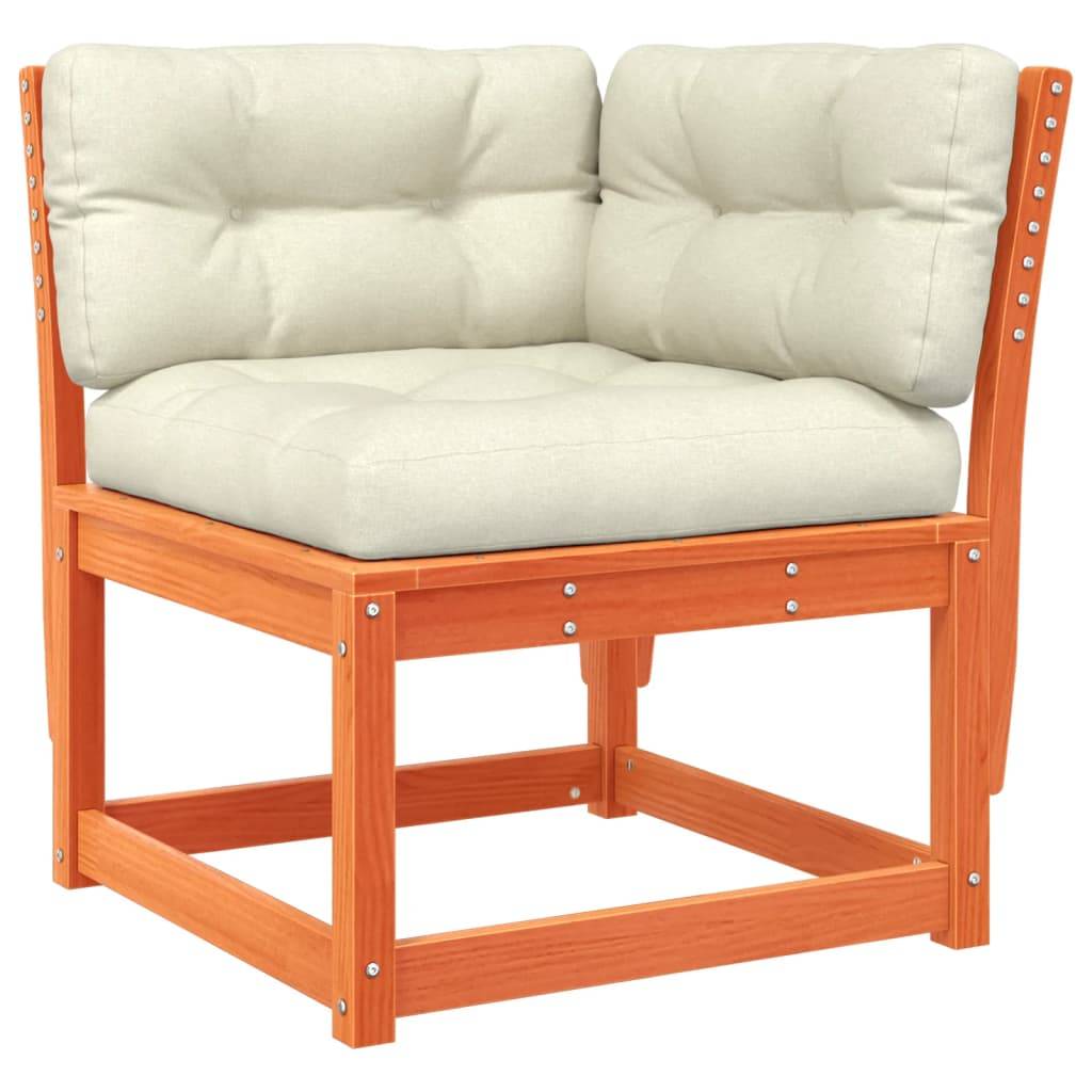 vidaXL 5tlg. Garten-Lounge-Set mit Kissen Wachsbraun Massivholz Kiefer