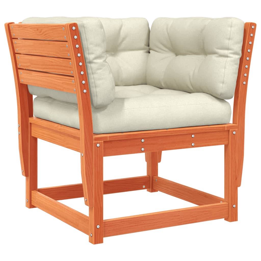 vidaXL 5tlg. Garten-Lounge-Set mit Kissen Wachsbraun Massivholz Kiefer