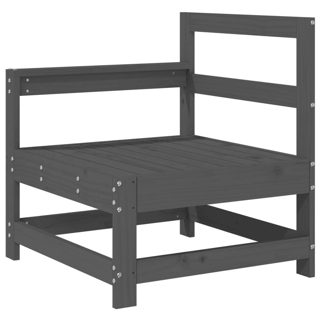 vidaXL Garten-Ecksofa Grau Massivholz Kiefer