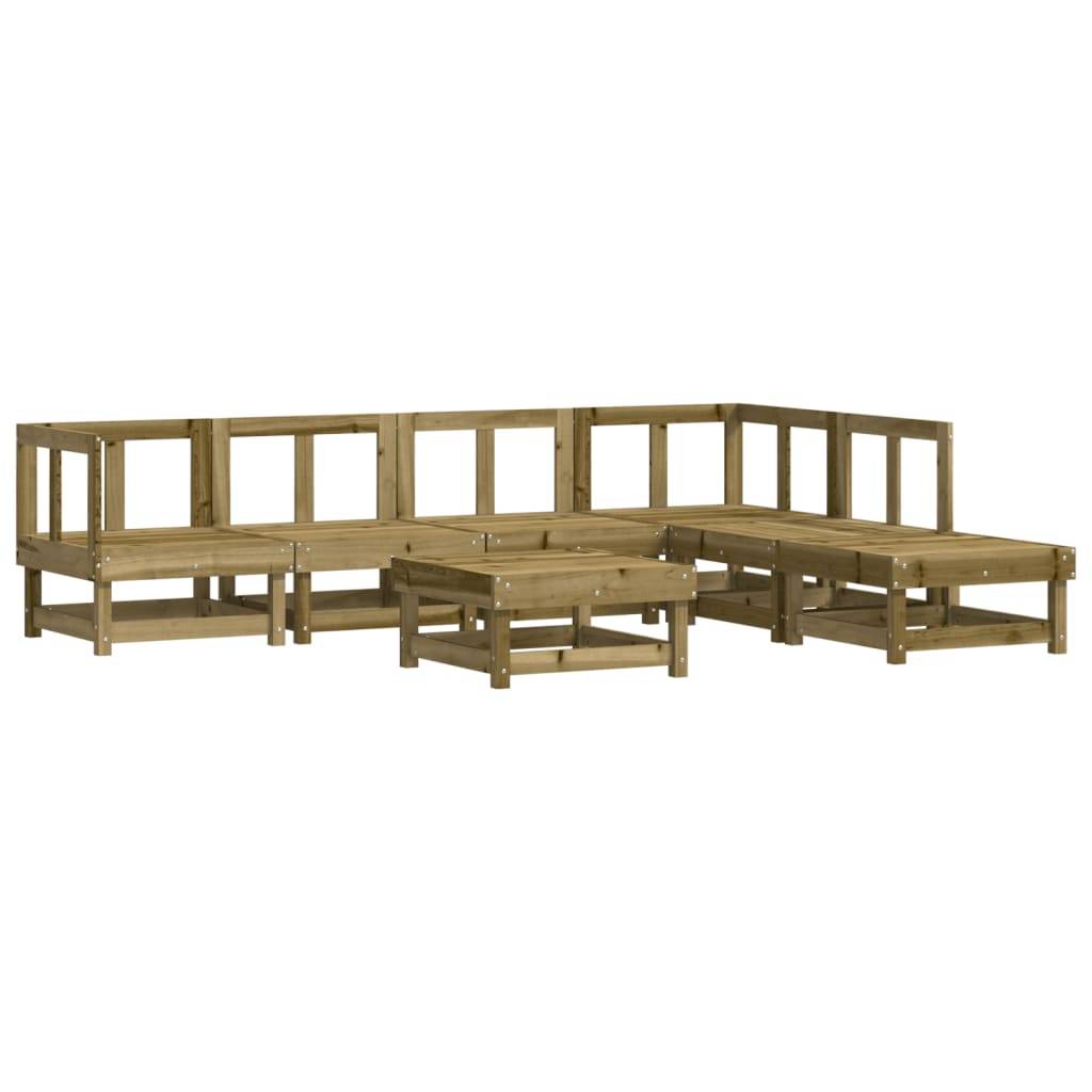 vidaXL 7-tlg. Garten-Lounge-Set Kiefernholz Imprägniert