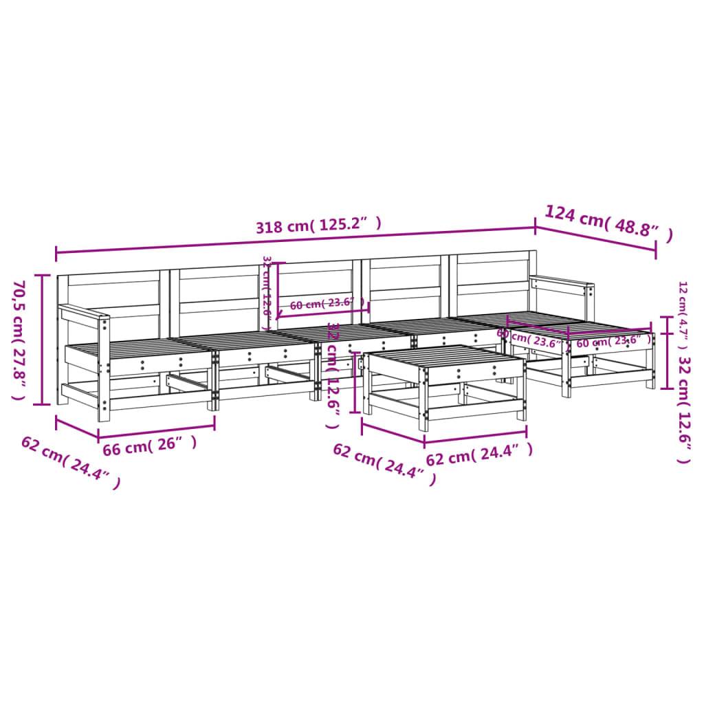 vidaXL 7-tlg. Garten-Lounge-Set Massivholz Douglasie