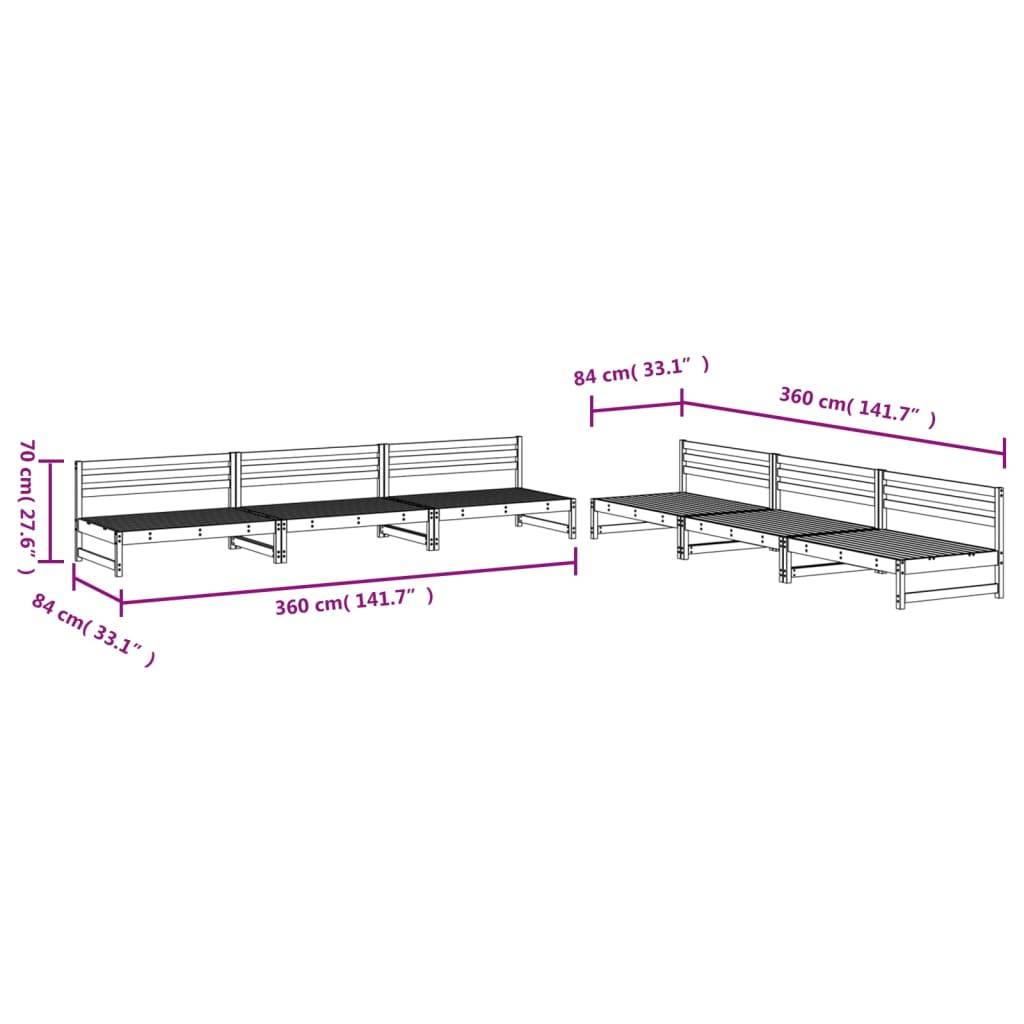 vidaXL 6-tlg. Garten-Lounge-Set Massivholz Kiefer
