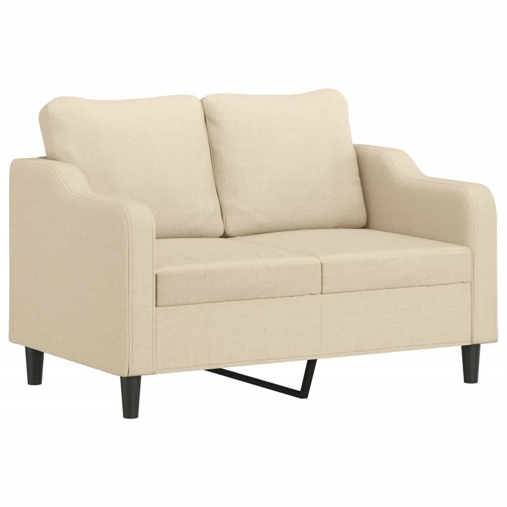 vidaXL 3-tlg. Sofagarnitur mit Kissen Creme Stoff