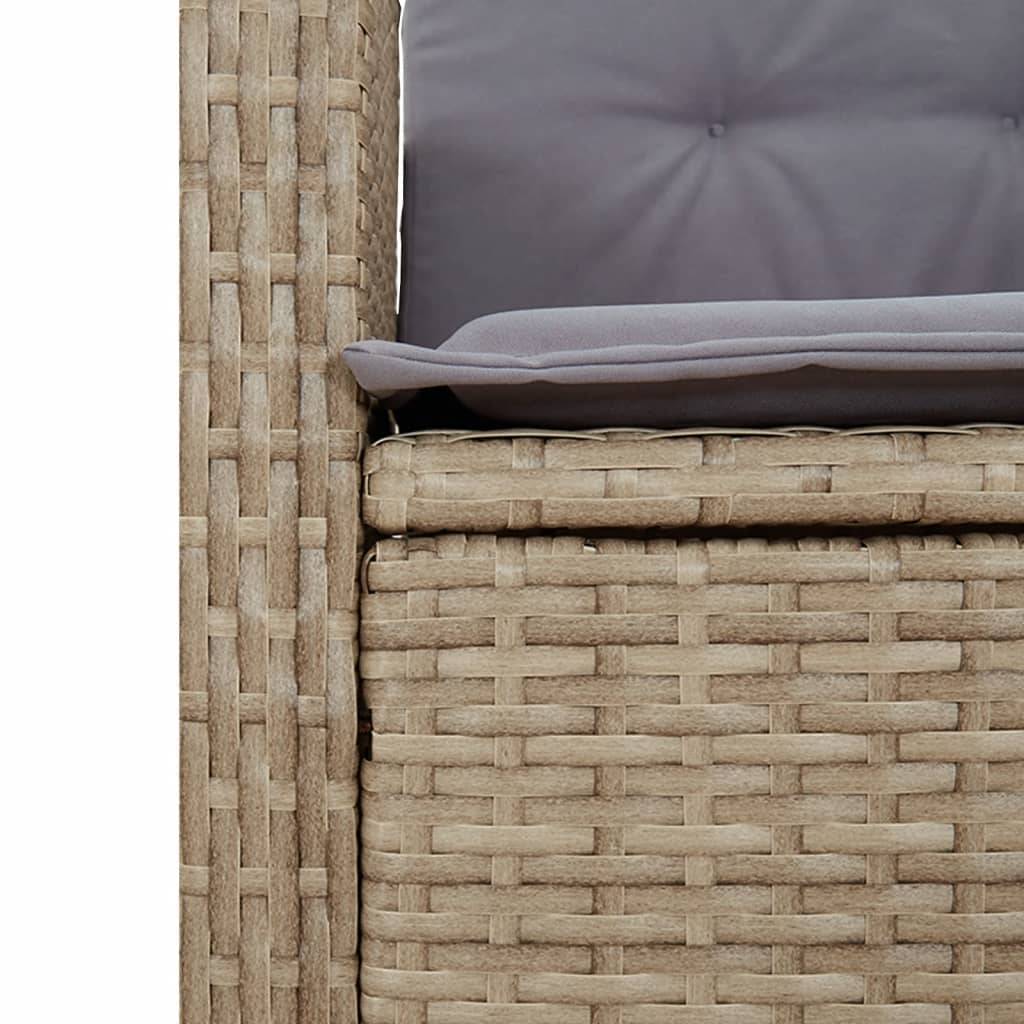 vidaXL 5-tlg. Garten-Essgruppe mit Kissen Beigemischung Poly Rattan