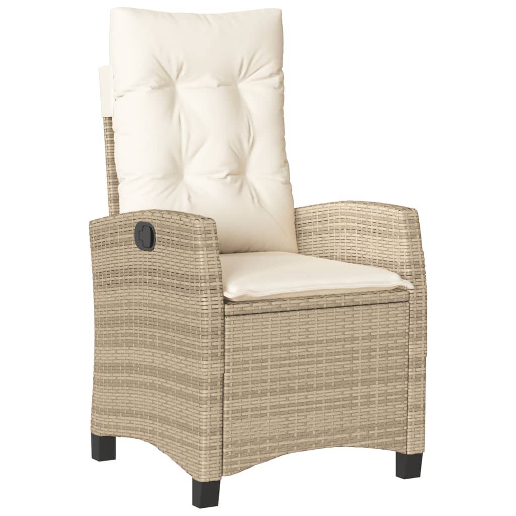 vidaXL 3-tlg. Garten-Essgruppe mit Kissen Beige Poly Rattan