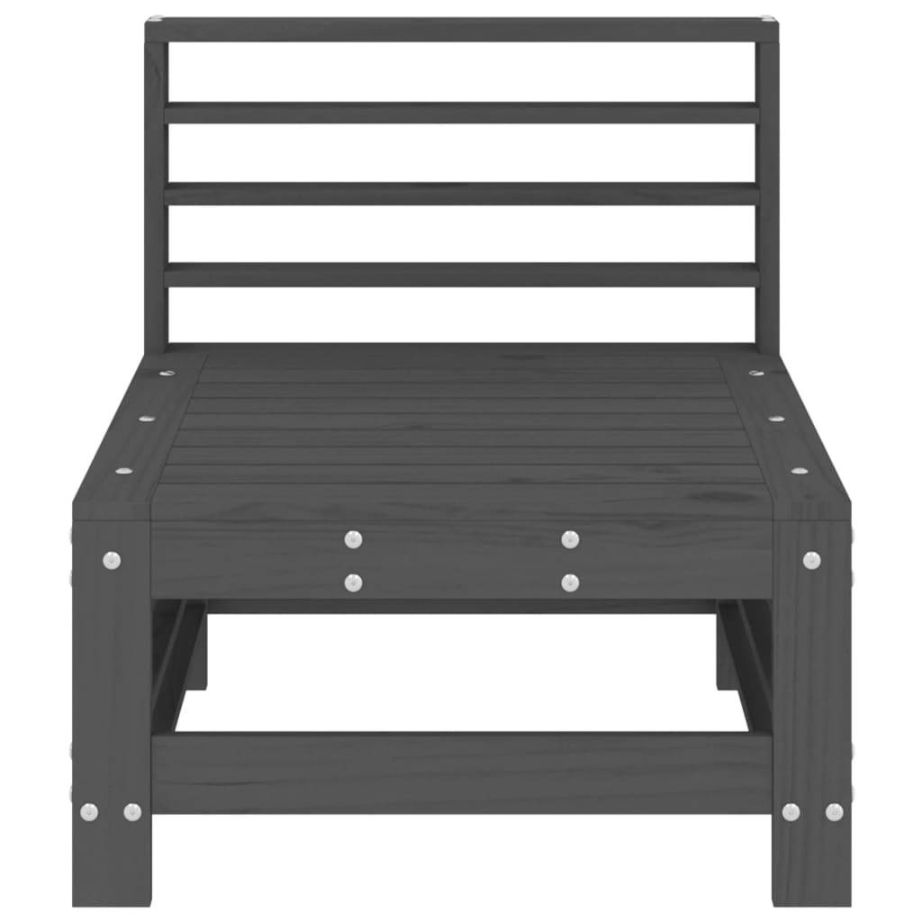 vidaXL Garten-Mittelsofas 2 Stk. Grau Massivholz Kiefer