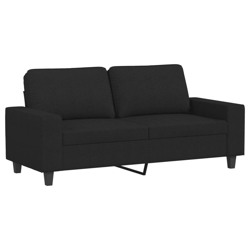 vidaXL 2-tlg. Sofagarnitur Schwarz Stoff