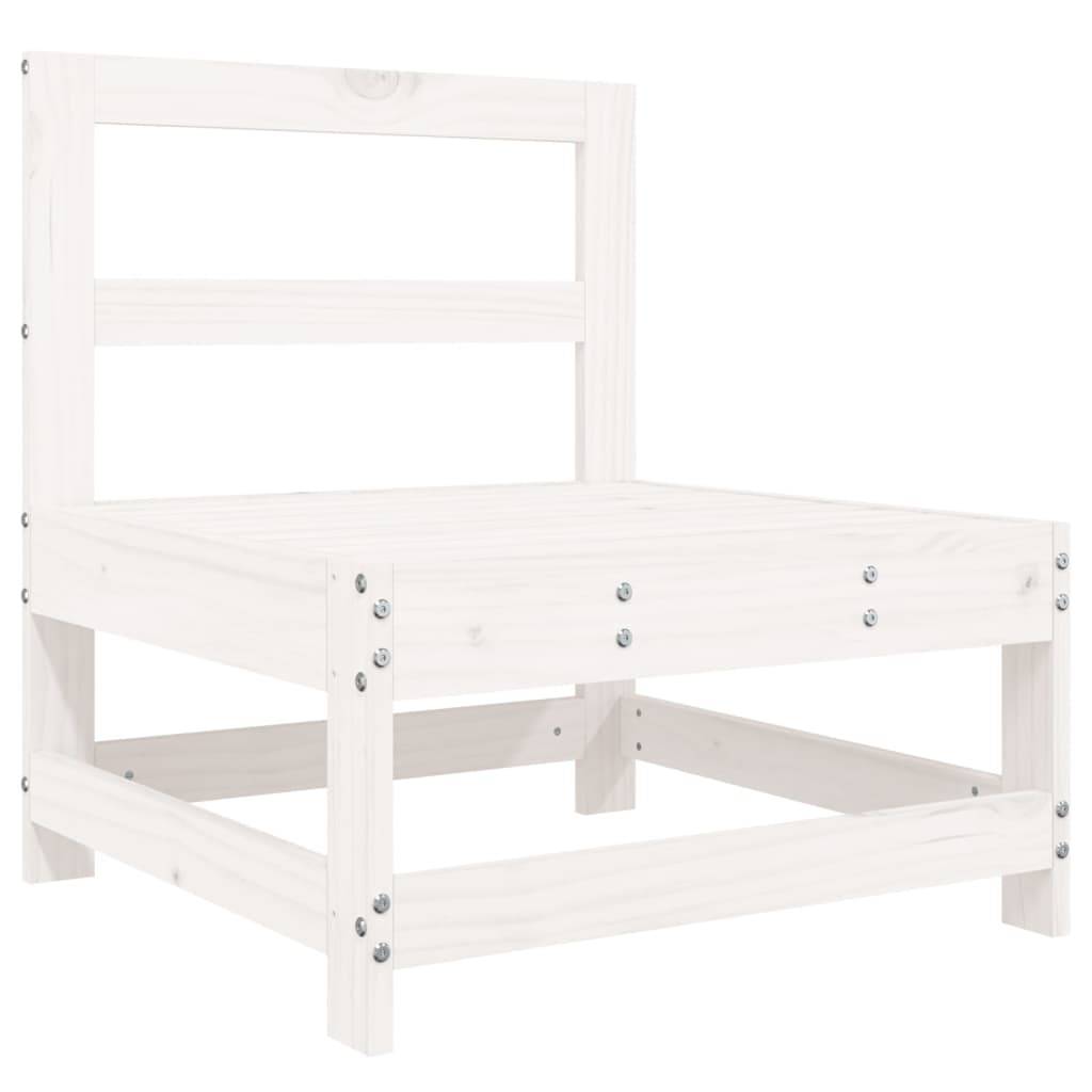 vidaXL 4-tlg. Garten-Sofagarnitur Weiß Massivholz Kiefer