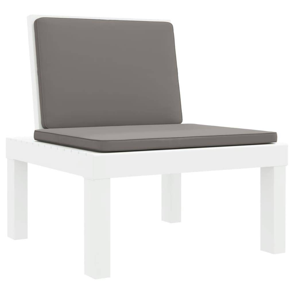 vidaXL 3-tlg. Garten-Lounge-Set mit Kissen Weiß PP