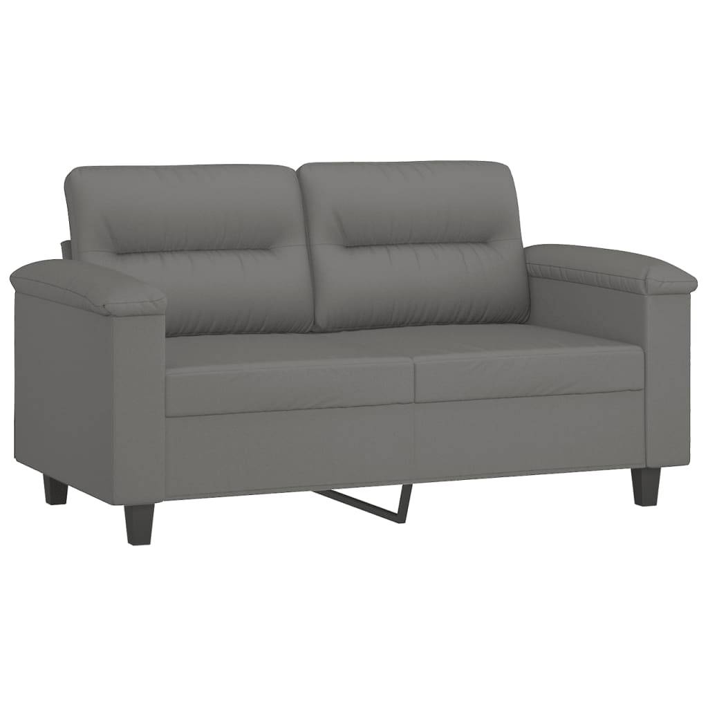 vidaXL 2-Sitzer-Sofa mit Kissen Dunkelgrau 120 cm Mikrofasergewebe