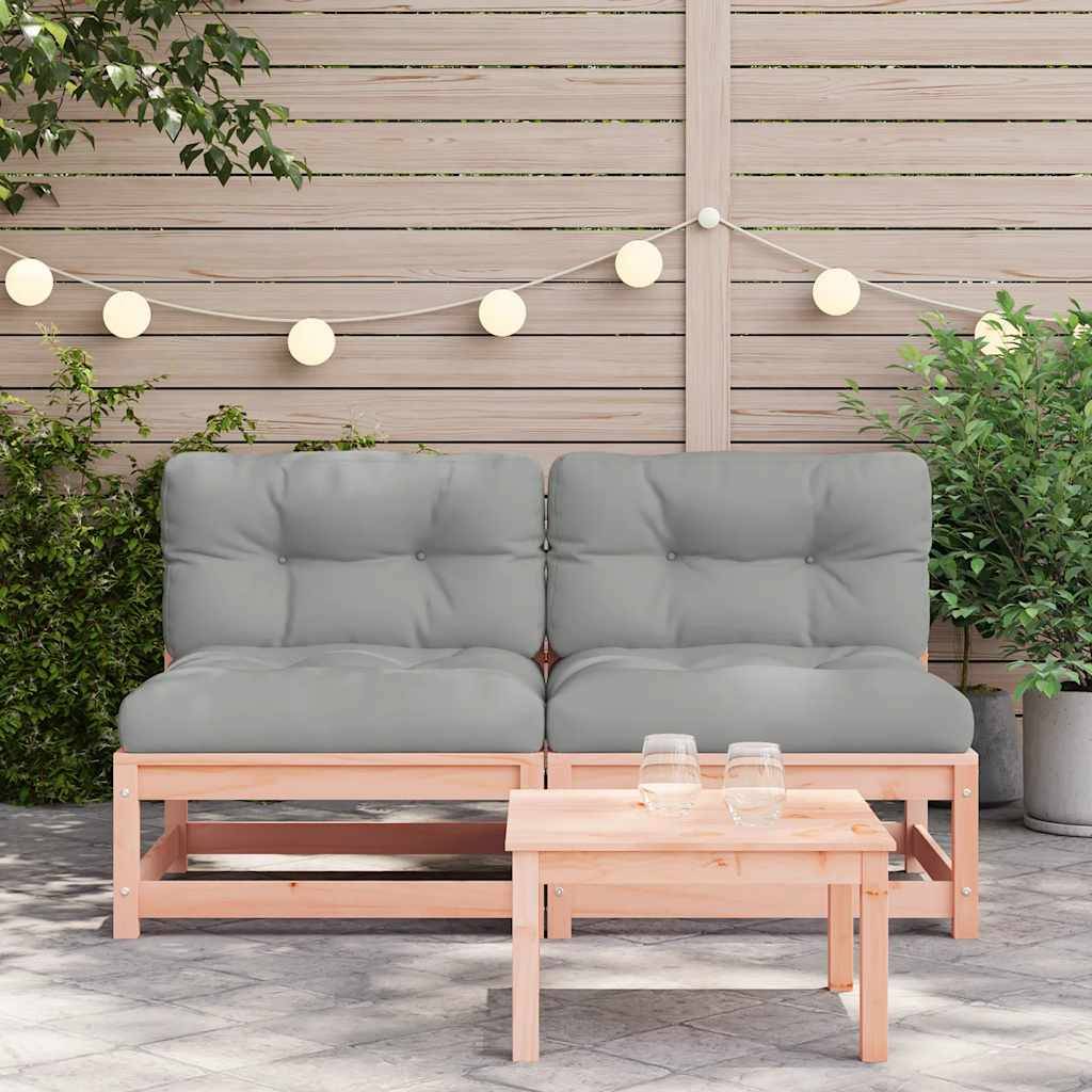 vidaXL Gartensofas ohne Armlehnen mit Kissen 2 Stk. Douglasienholz