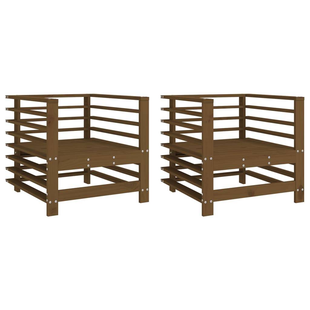 vidaXL Gartenstühle 2 Stk. Honigbraun Massivholz Kiefer