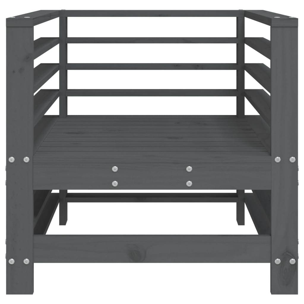 vidaXL Gartenstühle 2 Stk. Grau Massivholz Kiefer