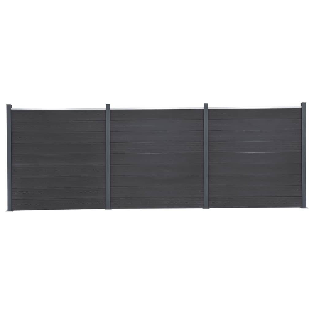 vidaXL Zaunelement-Set Grau 526x186 cm WPC