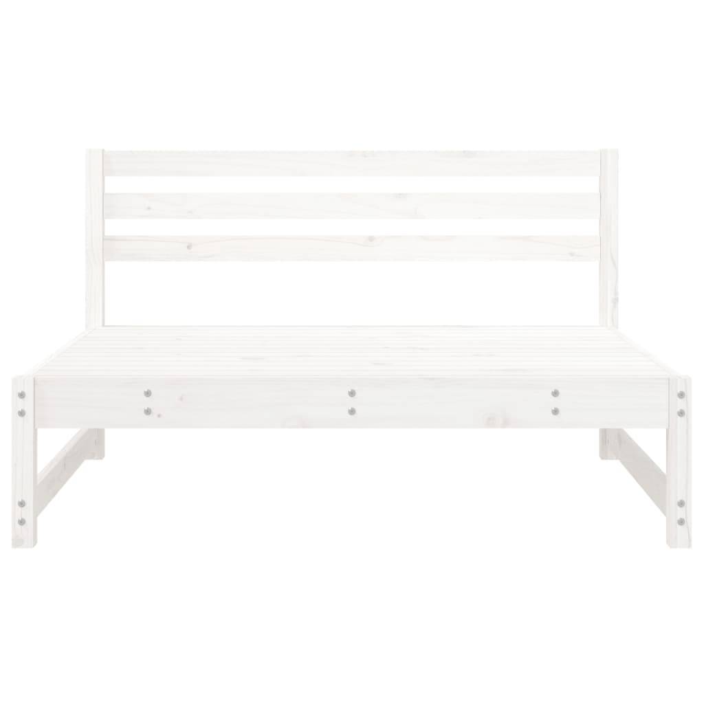 vidaXL Garten-Mittelsofas 2 Stk. Weiß 120x80 cm Massivholz Kiefer