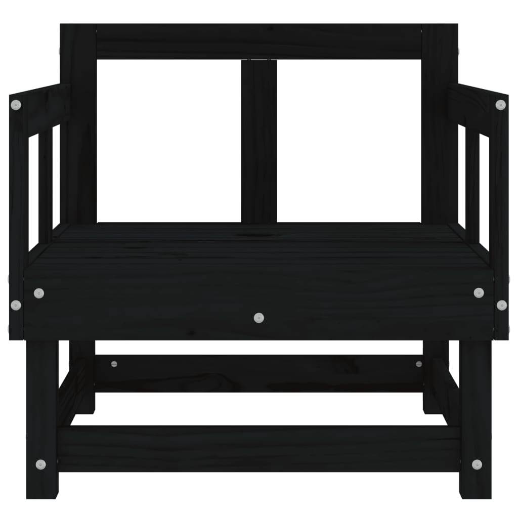 vidaXL Gartenstühle 2 Stk. Schwarz Massivholz Kiefer