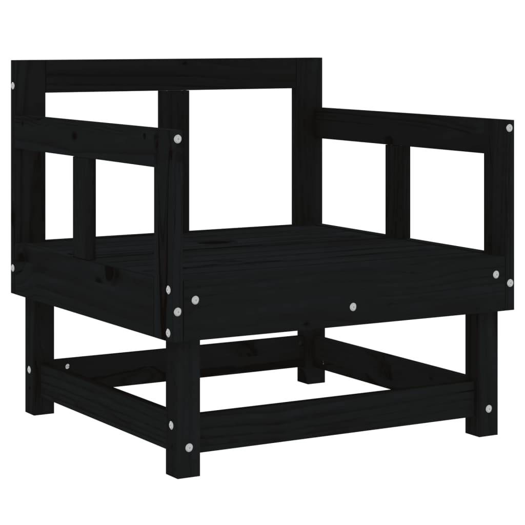 vidaXL Gartenstühle 2 Stk. Schwarz Massivholz Kiefer